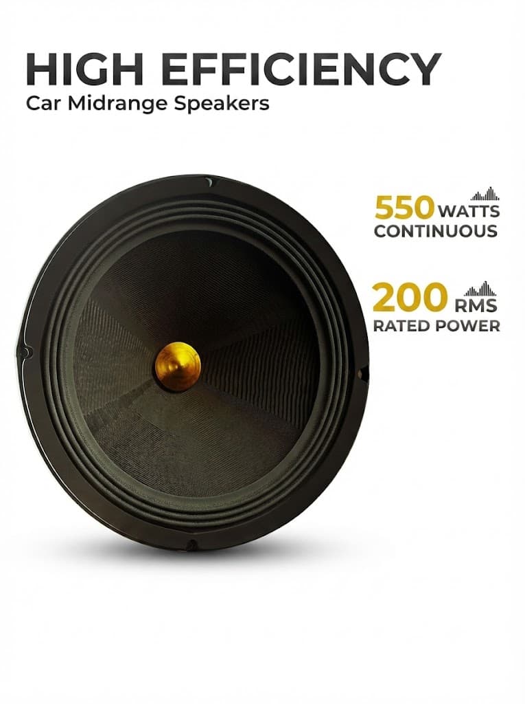 DBASE 6.5" High Efficiency Midrange Speaker | Powerful Sound | 4 Ohm | Universal Fit 2