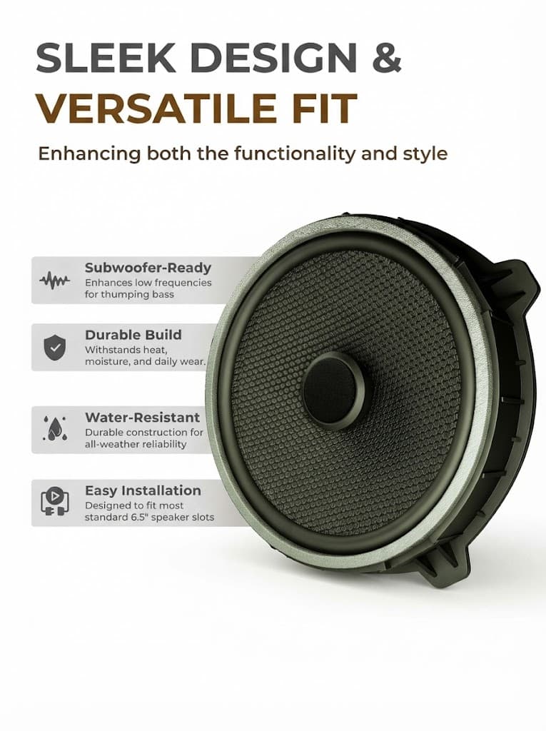 DBASE 6.5 "(16.5 cm) Two Way Coaxial Car Speakers | Max Audio Sound Audio Speaker | 2