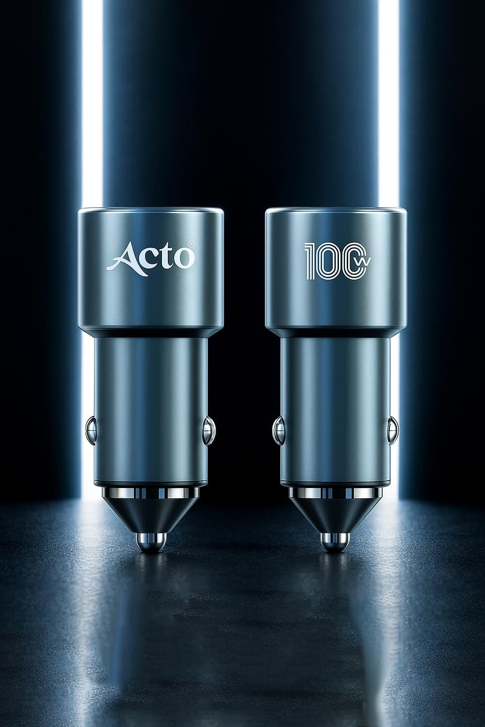 ACTO Mars Car Mobile Charger with 3 in 1 Data Cable 1 USB 1 PD 6 AMP Output Fast Charging 100 Watt & 1200 MM in Silver Color 2