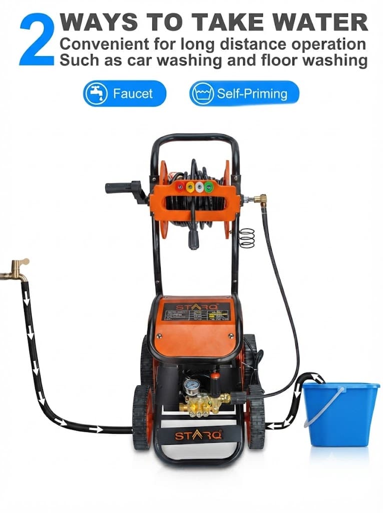 STARQ X Commercial HIGH Pressure Washer Heavy Duty with 15METER Hose Pipe for CAR, Bike, Home & Truck Washing (QTX HPW 3200 WATTS 3HP 320 BAR 18LPM) 3