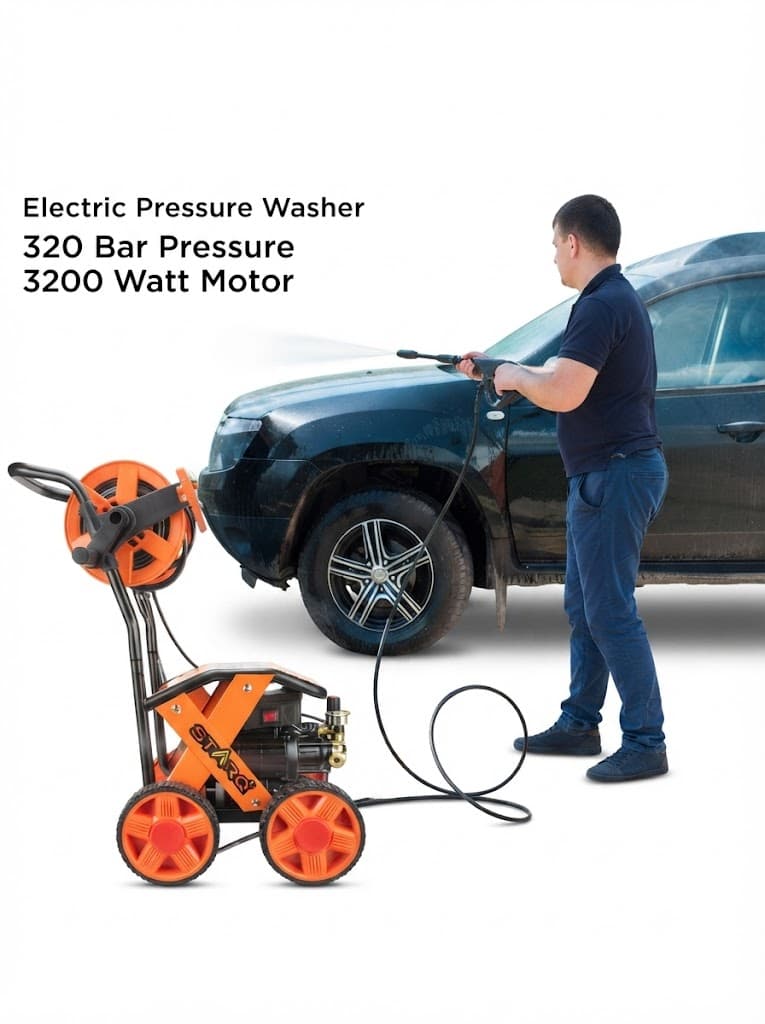 STARQ X Commercial HIGH Pressure Washer Heavy Duty with 15METER Hose Pipe for CAR, Bike, Home & Truck Washing (QTX HPW 3200 WATTS 3HP 320 BAR 18LPM) 5