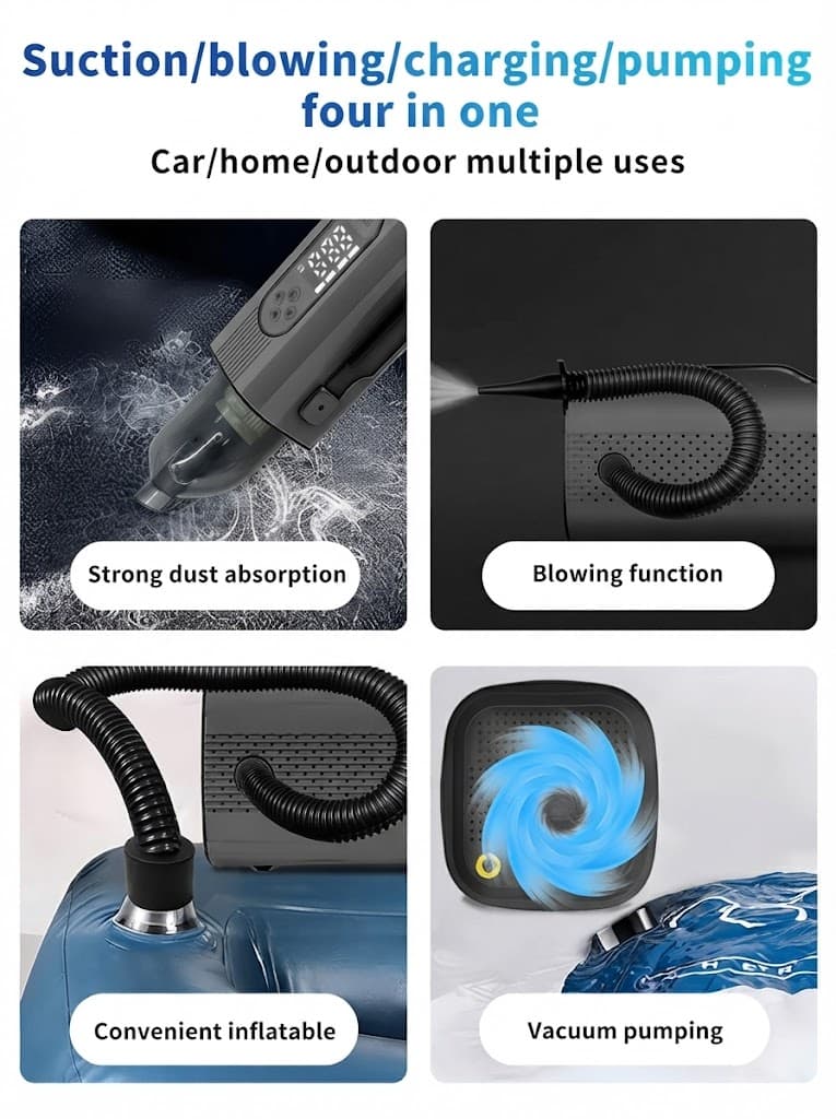 STARQ 8-in-1 Portable Jump Starter with Air Compressor, 18000mAh Battery, 2500A Peak Current, 150PSI Tyre Inflator, LED Emergency Light for Car, Bike & SUV 3