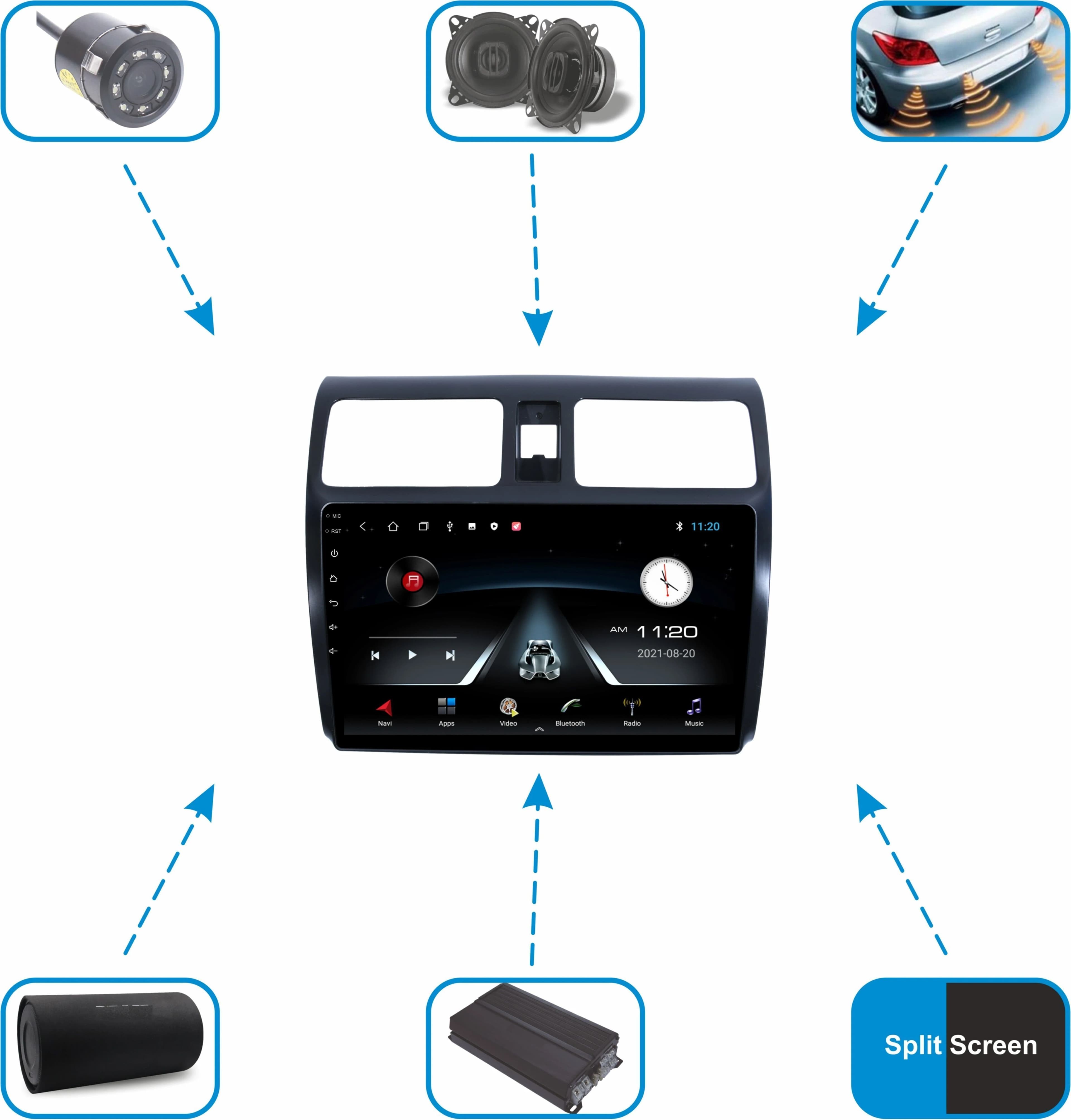 BASSOHOLIC 9-Inch Android Car Stereo | 4GB RAM + 64GB Storage | GPS, Bluetooth, WiFi, FM 3
