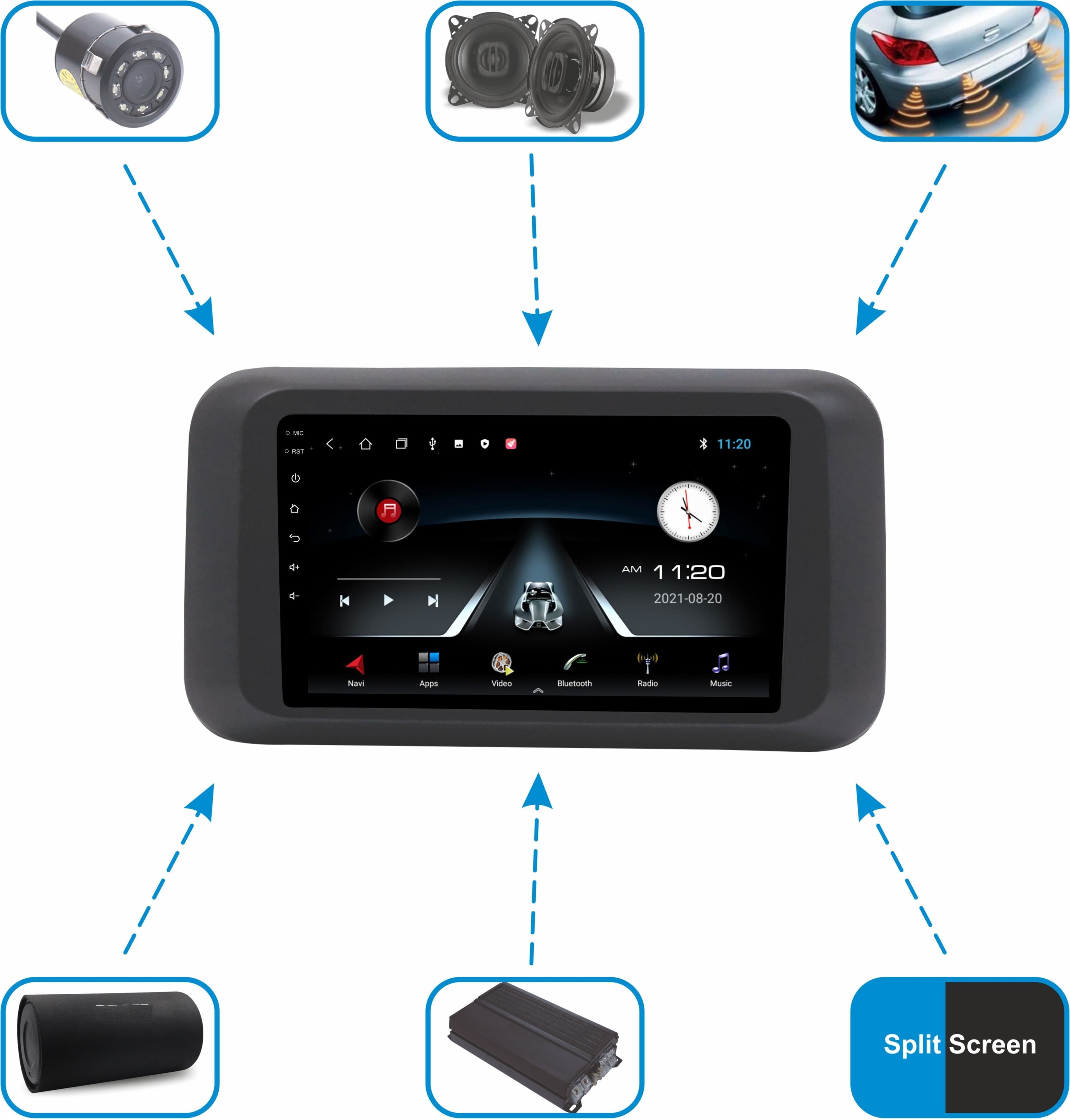 BASSOHOLIC 9 Inch Android 10 System for Hyundai Old i20 2/16GB RAM & ROM/HD Display/GPS/SWC 3