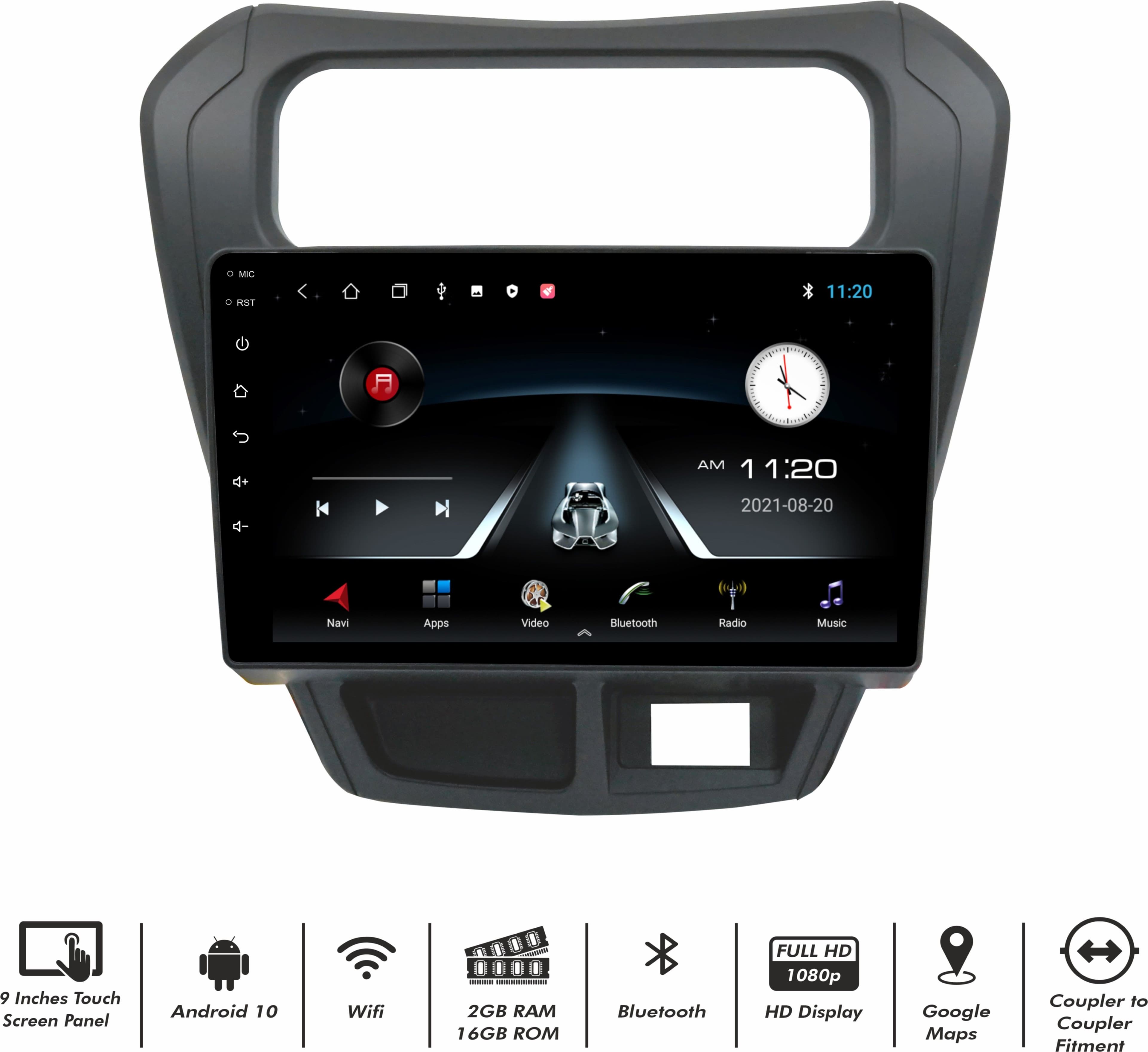 BASSOHOLIC 9-Inch Android Car Stereo | 4GB RAM + 64GB Storage | Reverse Camera | Bluetooth 2