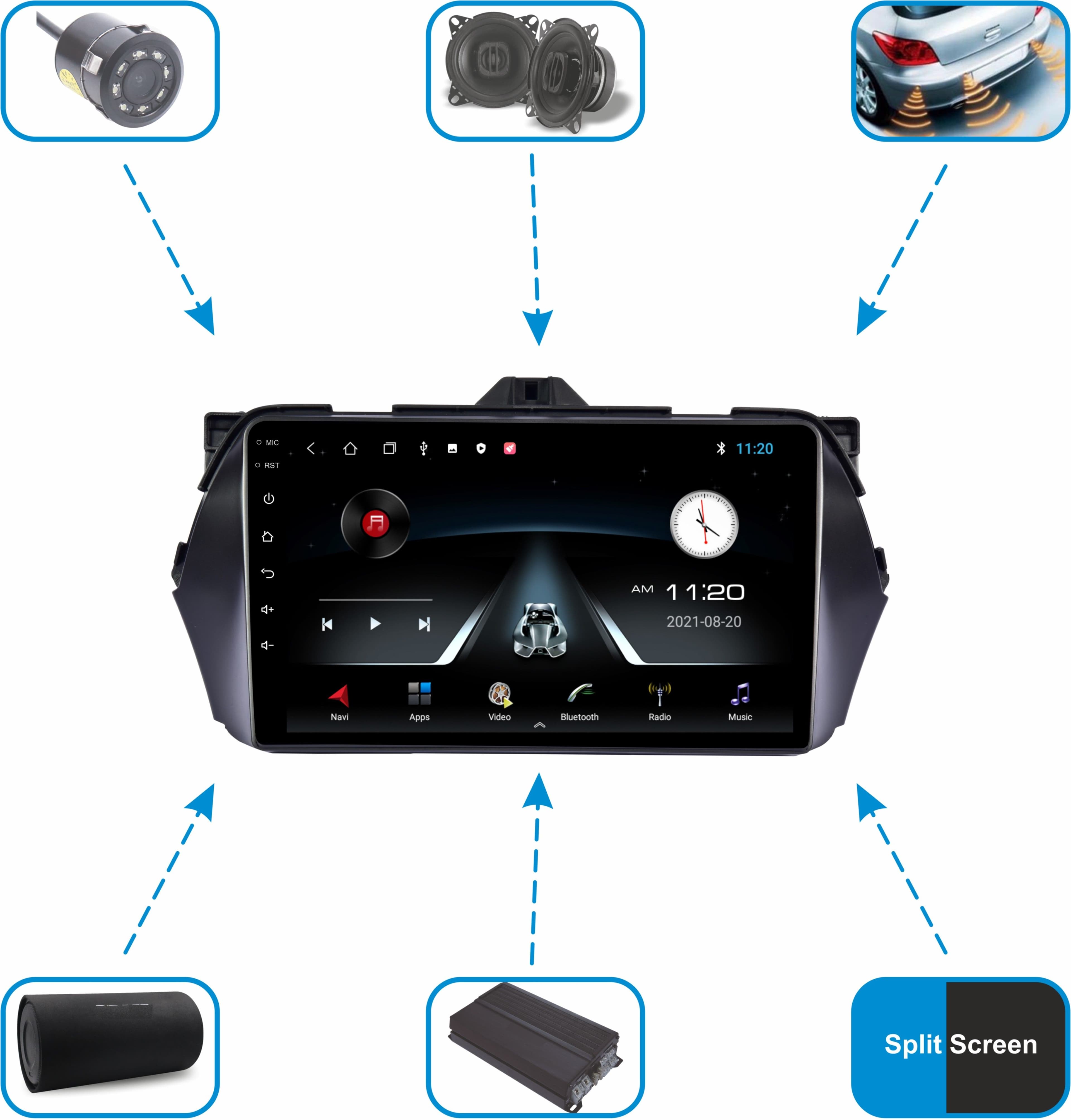 BASSOHOLIC Android CarPlay | 4GB 64GB | Multimedia Screen for Wagon R | GPS Feature B03 Car Stereo 3
