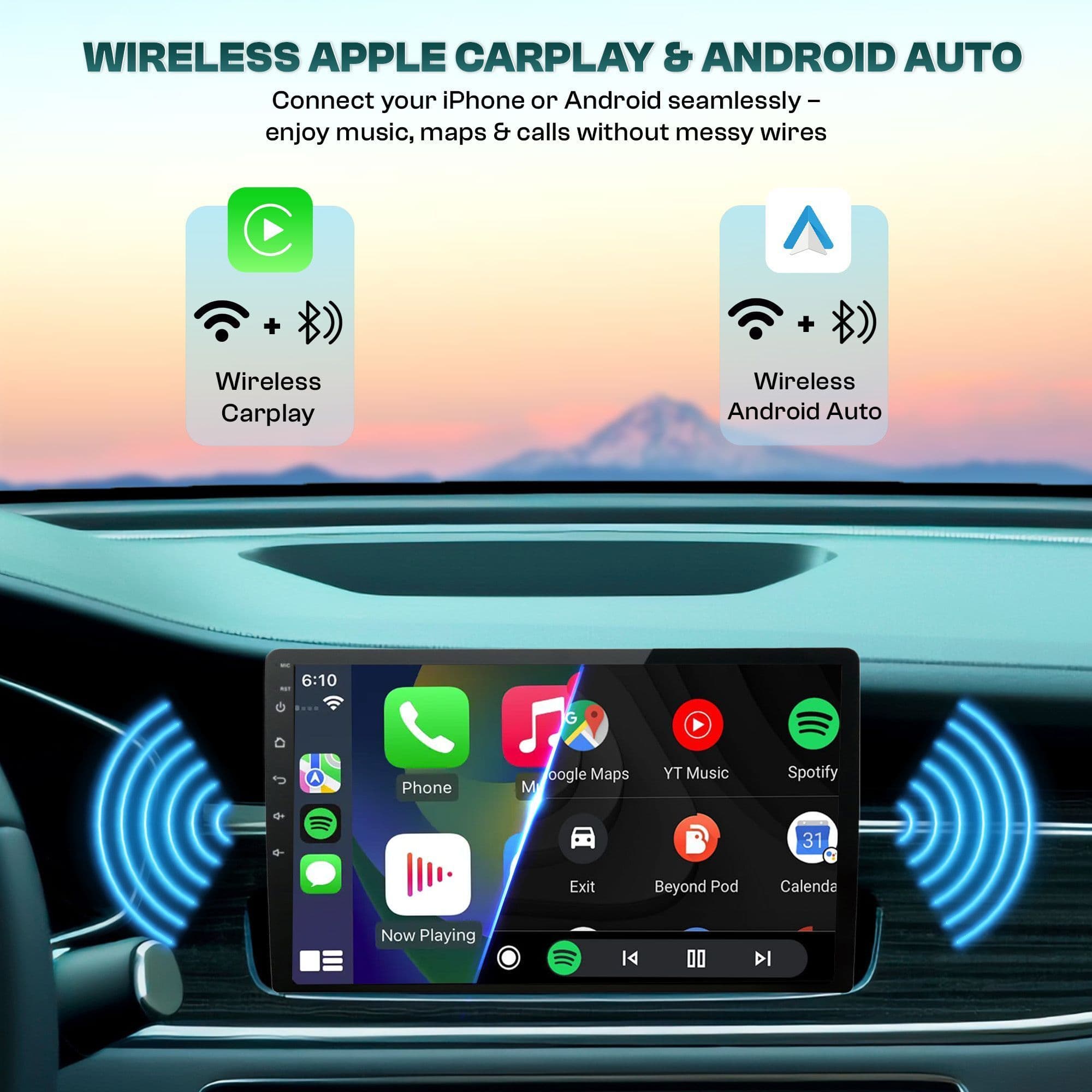 BASSOHOLIC Universal 9-Inch Android Car Stereo | 4GB RAM + 64GB ROM | Touchscreen Display 2
