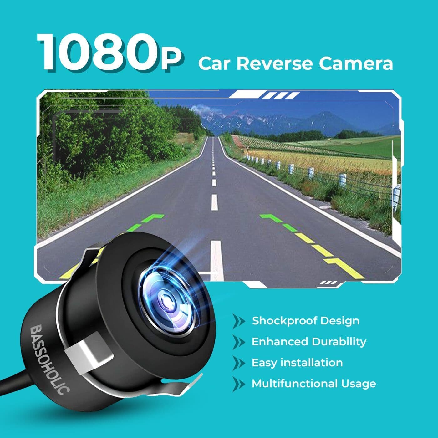 BASSOHOLIC 720P AHD Fisheye Car Reverse Camera | 160 Wide Angle Parking Assist 160 Vehicle Camera System 3