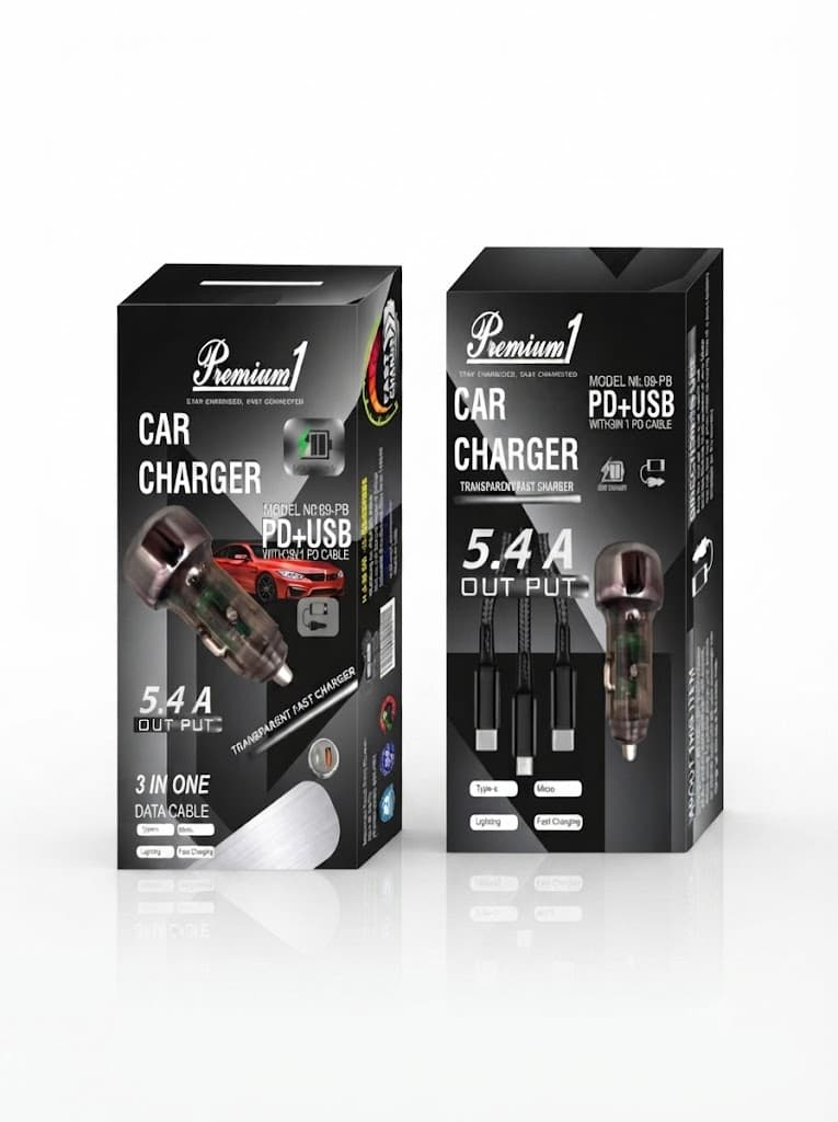 Car charger- 5.4A (3 pin cable) 3