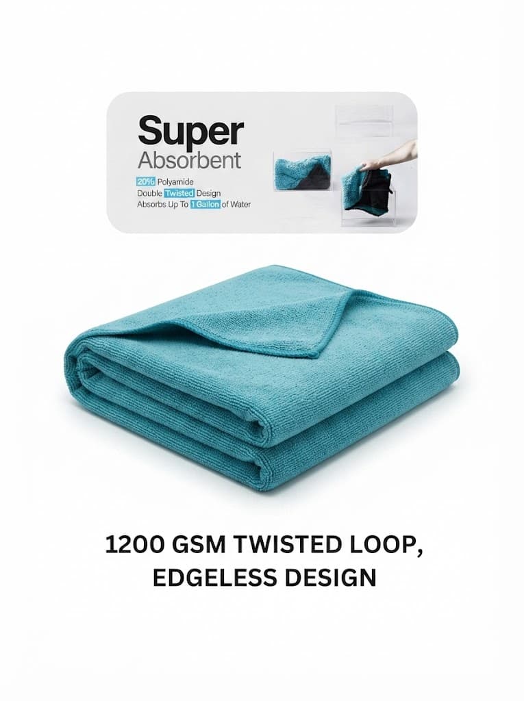 Microfiber Vehicle Washing Cloth (Pack Of 2, 1200 5