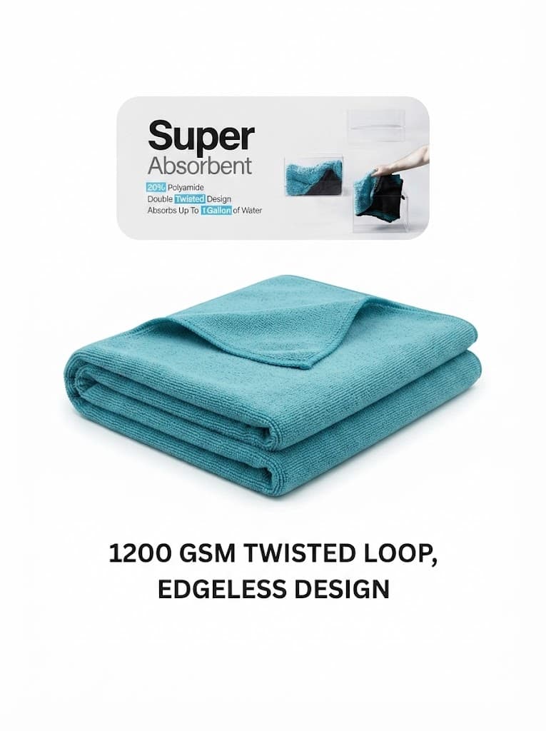 Microfiber Vehicle Washing Cloth (Pack Of 3, 1200 5