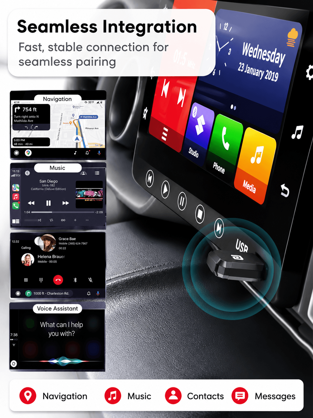 Tune Lite
Converts Wired to Wireless | Plug & Play | Wireless Connectivity | Android 12+ & iOS 15+ 3