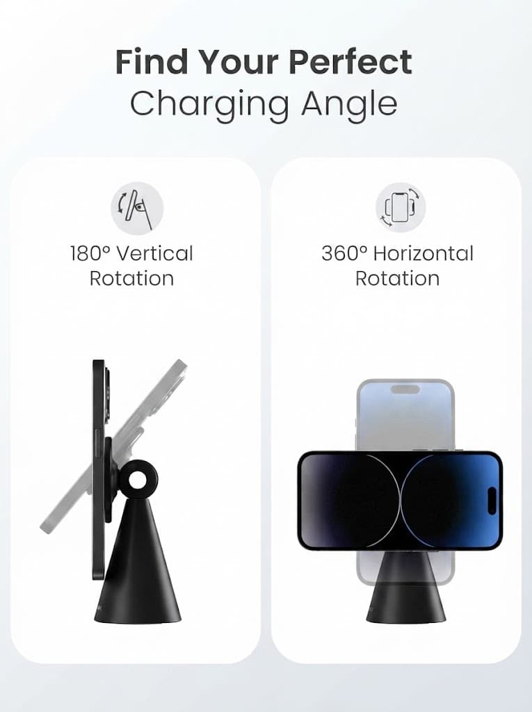 Mogun 5
Strong Magnetism | 360 Degree Rotation | Sturdy Build | Tailored for Magsafe 3