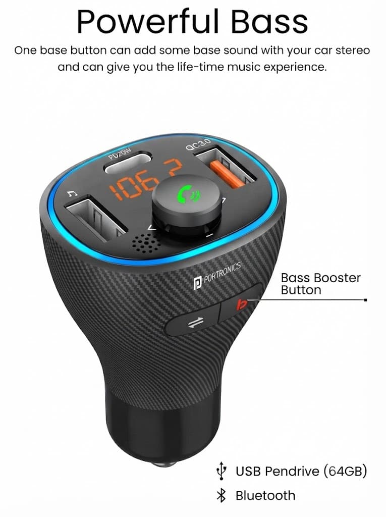 Auto 15
Car Bluetooth Adapter | Hands-free Calling | Type-C PD & USB Charging | Built-in Mic 2