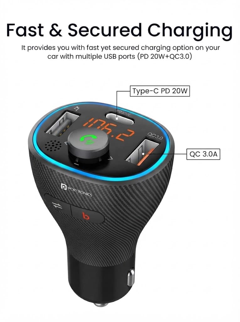 Auto 15
Car Bluetooth Adapter | Hands-free Calling | Type-C PD & USB Charging | Built-in Mic 3