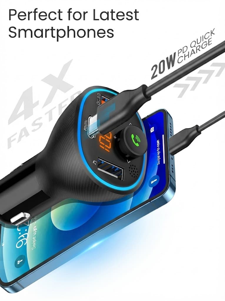 Auto 15
Car Bluetooth Adapter | Hands-free Calling | Type-C PD & USB Charging | Built-in Mic 4