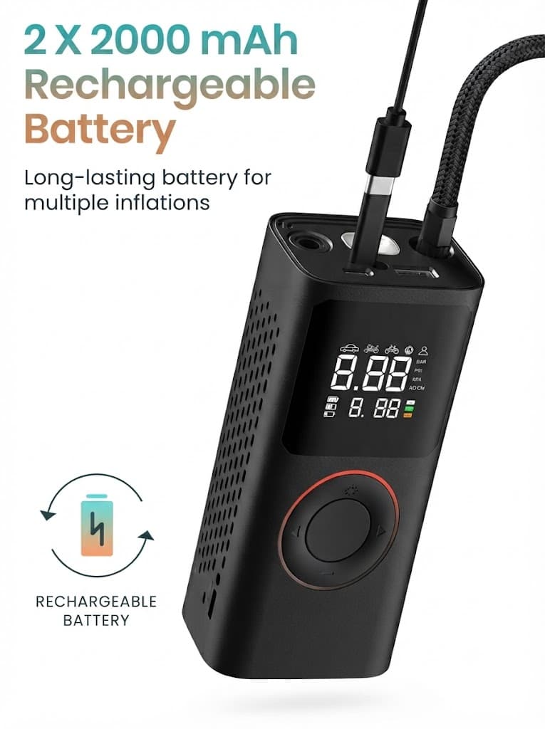 VAYU
Pre-set Inflation Modes | Digital Display | Dual Power Source | 2 x 2000 mAh Batteries 3