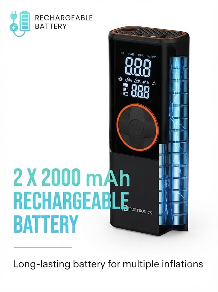 Vayu 4.0
Pre-set Inflation Modes | Digital Display | Dual Power Source | 2 x 2000 mAh Battery 2