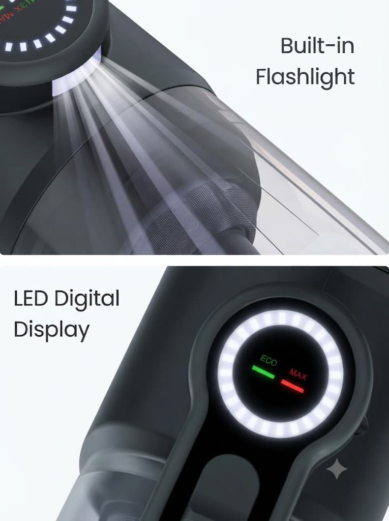 Mopcop 4
18,000 Pa Suction| Washable HEPA | LED Digital Display | Cord&Cordless 5