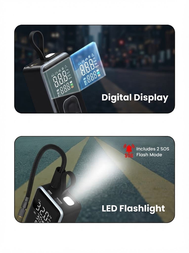 Vayu 8.0
Pre-set Inflation Modes | Built-In Flashlight with SOS | 2 x 2000 mAh Battery | In-Built Hanging Support 4