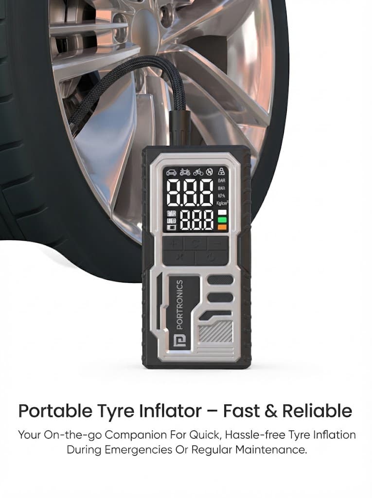 Vayu 10
Portable & Rechargeable Tyre Inflator | Type-C Fast Charging | LED Display | Auto Shut-Off | For Car, Bike & Sports Balls 3