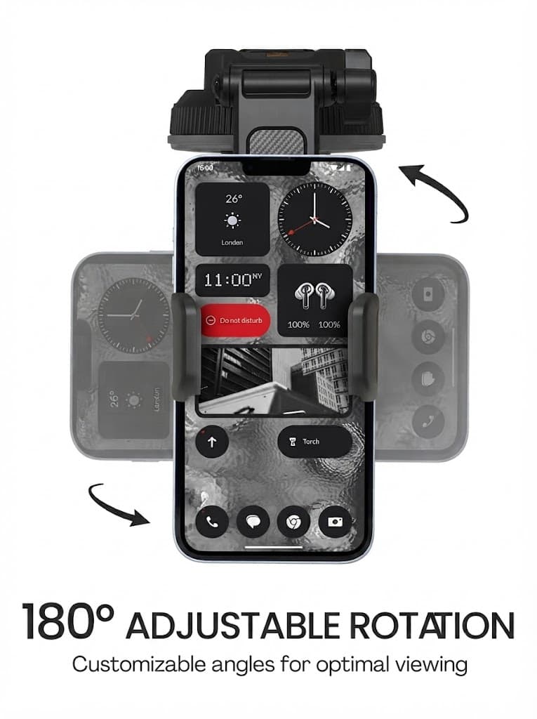 Clamp M5
Rotation Base | Pivot Arm | Suction Cup Mount | 5.4” – 7.6” Phones 3