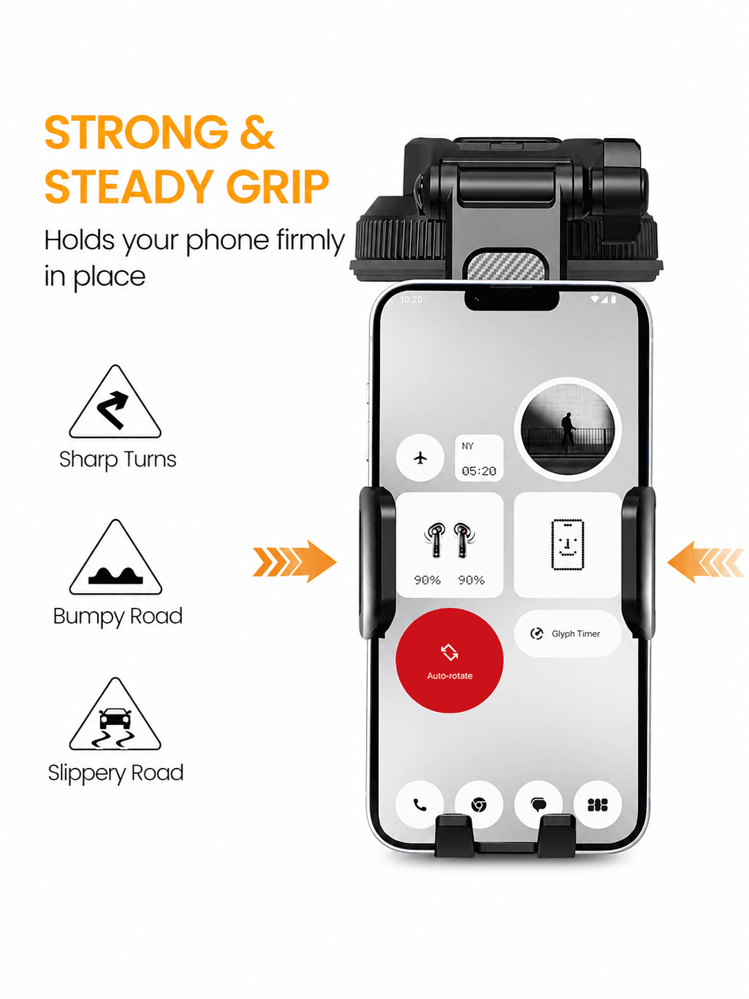 Clamp M5
Rotation Base | Pivot Arm | Suction Cup Mount | 5.4” – 7.6” Phones 5