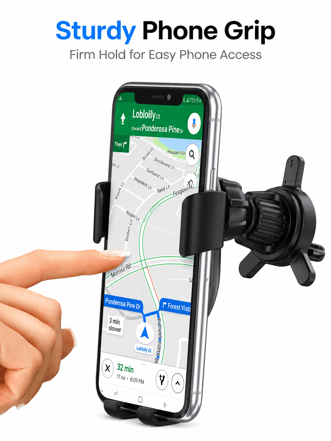 Portronics Charge Clamp 4 Wireless Car Charger with 15 Watts Fast Charging, AC Vent Mount, 360 Rotation, Strong Grip, Free Type-C Cable, Qi Charger for iPhone & Android Smartphones(Black) 5